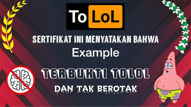 Example Sertifikat Tolol
